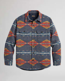 ALTERNATE VIEW OF MEN'S PINTO MOUNTAINS JACQUARD QUILTED SHIRT JACKET IN NAVY image number 7