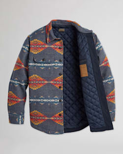 ALTERNATE VIEW OF MEN'S PINTO MOUNTAINS JACQUARD QUILTED SHIRT JACKET IN NAVY image number 8