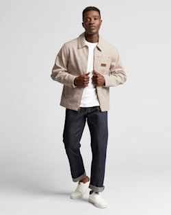 ALTERNATE VIEW OF MEN'S ADAMS CANVAS MECHANIC'S JACKET IN TAUPE image number 3