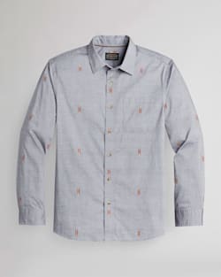 MEN'S LONG-SLEEVE CARSON CHAMBRAY DOBBY SHIRT IN BROWN image number 1