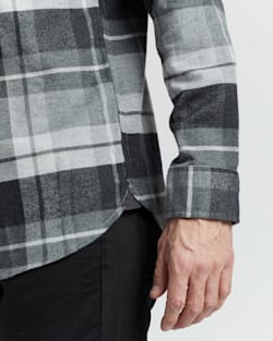 ALTERNATE VIEW OF MEN'S PLAID BURNSIDE DOUBLE-BRUSHED FLANNEL SHIRT IN GREY PLAID image number 5
