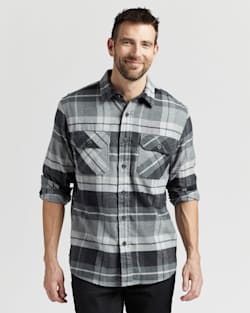 ALTERNATE VIEW OF MEN'S PLAID BURNSIDE DOUBLE-BRUSHED FLANNEL SHIRT IN GREY PLAID image number 6