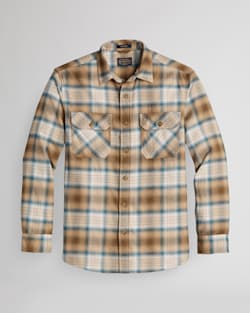MEN'S PLAID BURNSIDE DOUBLE-BRUSHED FLANNEL SHIRT IN TAN/BROWN/IVORY PLAID image number 1