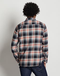 ALTERNATE VIEW OF MEN'S PLAID BURNSIDE DOUBLE-BRUSHED FLANNEL SHIRT IN NAVY/IVORY/RED PLAID image number 5