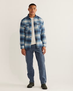 MEN'S PLAID BURNSIDE DOUBLE-BRUSHED FLANNEL SHIRT IN ROYAL/WHITE PLAID image number 1