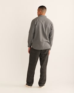ALTERNATE VIEW OF MEN'S BURNSIDE DOUBLE-BRUSHED FLANNEL SHIRT IN CHARCOAL HEATHER image number 3
