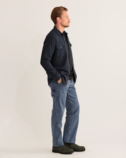 ALTERNATE VIEW OF MEN'S BURNSIDE DOUBLE-BRUSHED FLANNEL SHIRT IN NAVY HEATHER image number 2