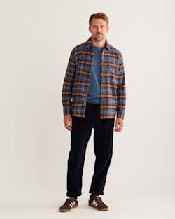 MEN'S FREMONT DOUBLE-BRUSHED FLANNEL SHIRT IN INDIGO/BROWN/GOLD PLAID image number 1