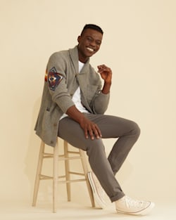 MEN'S HARDING COTTON CARDIGAN IN LIGHT GREY image number 1