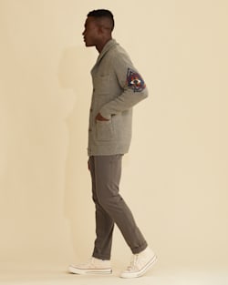 ALTERNATE VIEW OF MEN'S HARDING COTTON CARDIGAN IN LIGHT GREY image number 6