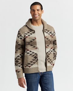 MEN'S SALT CREEK SHETLAND ZIP CARDIGAN IN NATURAL image number 1