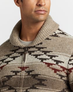 ALTERNATE VIEW OF MEN'S SALT CREEK SHETLAND ZIP CARDIGAN IN NATURAL image number 5