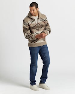 ALTERNATE VIEW OF MEN'S SALT CREEK SHETLAND ZIP CARDIGAN IN NATURAL image number 6