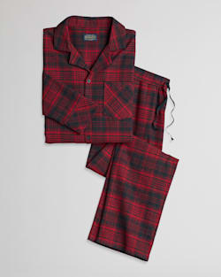 MEN'S FLANNEL PAJAMA SET IN RED/FIR PLAID image number 1