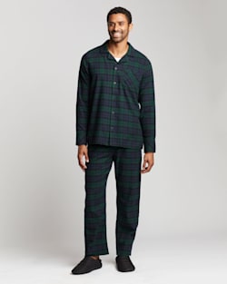 MEN'S FLANNEL PAJAMA SET IN GREEN/BLUE PLAID image number 1