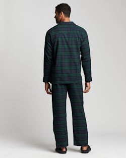 ALTERNATE VIEW OF MEN'S FLANNEL PAJAMA SET IN BLACK WATCH TARTAN image number 3