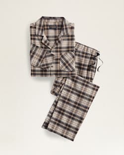 MEN'S FLANNEL PAJAMA SET IN TAN/BROWN/BLACK PLAID image number 1