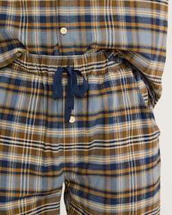ALTERNATE VIEW OF MEN'S PLAID FLANNEL PAJAMA SET IN NAVY/OCHRE image number 5