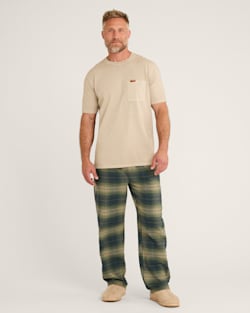 MEN'S PLAID FLANNEL PAJAMA PANTS IN BLUE/GREEN/GREY image number 1