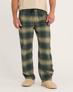 ALTERNATE VIEW OF MEN'S PLAID FLANNEL PAJAMA PANTS IN BLUE/GREEN/GREY image number 2