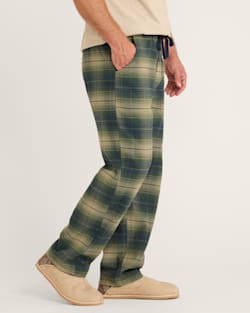 ALTERNATE VIEW OF MEN'S PLAID FLANNEL PAJAMA PANTS IN BLUE/GREEN/GREY image number 3