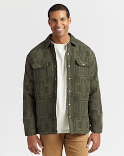 ALTERNATE VIEW OF MEN'S HARDING SHERPA-LINED SHIRT JACKET IN ARMY GREEN image number 5
