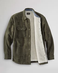ALTERNATE VIEW OF MEN'S HARDING SHERPA-LINED SHIRT JACKET IN ARMY GREEN image number 7