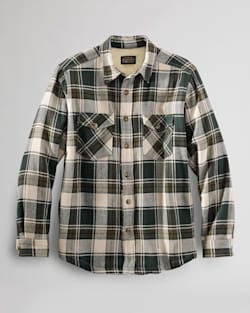MEN'S SHERPA-LINED WOOL SHIRT JACKET IN TAN/GREEN PLAID image number 1