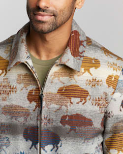 ALTERNATE VIEW OF MEN'S PRAIRIE RUSH HOUR WOOL ZIP COAT IN GREY image number 4