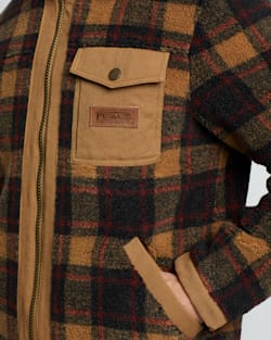 ALTERNATE VIEW OF MEN'S LONE FIR STAND-COLLAR FLEECE JACKET IN SADDLE PLAID image number 3