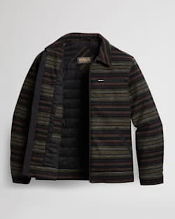 ALTERNATE VIEW OF MEN'S MT HOOD JACKET IN BLACK/OLIVE/MINERAL STRIPE image number 2