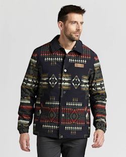 ALTERNATE VIEW OF MEN'S SEDONA RIPSTOP COACH JACKET IN BLACK/OLIVE CHIEF JOSEPH image number 6
