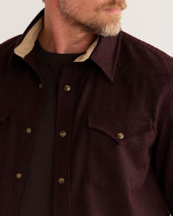 ALTERNATE VIEW OF MEN'S SNAP-FRONT WESTERN CANYON SHIRT IN BURGUNDY MIX image number 4