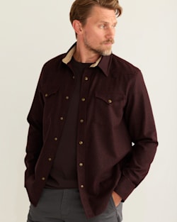 ALTERNATE VIEW OF MEN'S SNAP-FRONT WESTERN CANYON SHIRT IN BURGUNDY MIX image number 5
