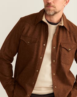 ALTERNATE VIEW OF MEN'S SNAP-FRONT WESTERN CANYON SHIRT IN RUST image number 5