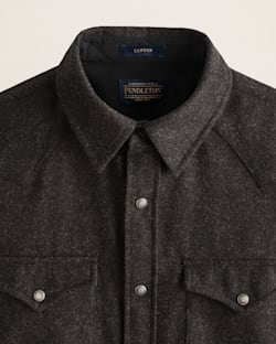 ALTERNATE VIEW OF MEN'S SNAP-FRONT WESTERN CANYON SHIRT IN BLACK/BROWN MIX image number 2