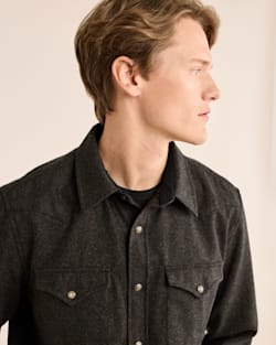 ALTERNATE VIEW OF MEN'S SNAP-FRONT WESTERN CANYON SHIRT IN BLACK/BROWN MIX image number 5