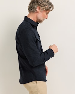 ALTERNATE VIEW OF MEN'S SNAP-FRONT WESTERN CANYON SHIRT IN NAVY/BLACK MIX image number 2