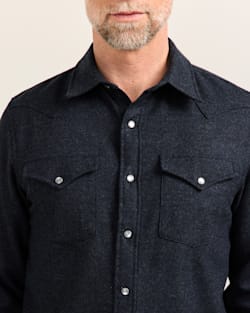 ALTERNATE VIEW OF MEN'S SNAP-FRONT WESTERN CANYON SHIRT IN NAVY/BLACK MIX image number 4