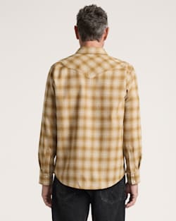 ALTERNATE VIEW OF MEN'S PLAID SNAP-FRONT WESTERN CANYON SHIRT IN TAN/BRONZE OMBRE image number 2