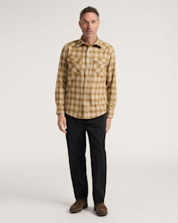 ALTERNATE VIEW OF MEN'S PLAID SNAP-FRONT WESTERN CANYON SHIRT IN TAN/BRONZE OMBRE image number 6