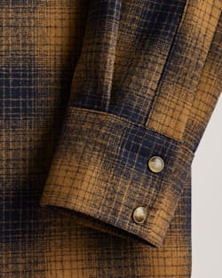 ALTERNATE VIEW OF MEN'S PLAID SNAP-FRONT WESTERN CANYON SHIRT IN GOLD/NAVY OMBRE image number 3