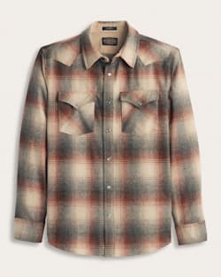 ALTERNATE VIEW OF MEN'S PLAID SNAP-FRONT WESTERN CANYON SHIRT IN RED/GREY MIX OMBRE image number 6