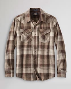 MEN'S PLAID SNAP-FRONT WESTERN CANYON SHIRT IN BROWN/RED OMBRE image number 1