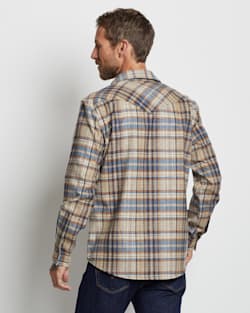 ALTERNATE VIEW OF MEN'S PLAID SNAP-FRONT WESTERN CANYON SHIRT IN BROWN/BLUE GOLD MULTI image number 3