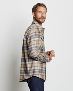 ALTERNATE VIEW OF MEN'S PLAID SNAP-FRONT WESTERN CANYON SHIRT IN BROWN/BLUE GOLD MULTI image number 4