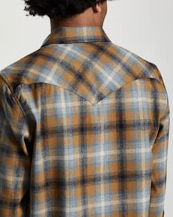 ALTERNATE VIEW OF MEN'S PLAID SNAP-FRONT WESTERN CANYON SHIRT IN BLUE/COPPER OMBRE image number 3