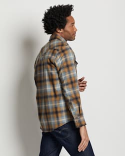 ALTERNATE VIEW OF MEN'S PLAID SNAP-FRONT WESTERN CANYON SHIRT IN BLUE/COPPER OMBRE image number 5