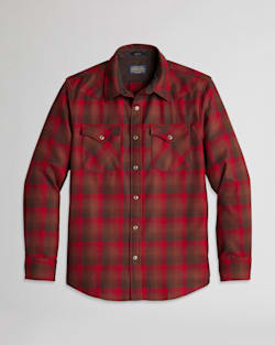 MEN'S PLAID SNAP-FRONT WESTERN CANYON SHIRT IN RED/BROWN OMBRE image number 1