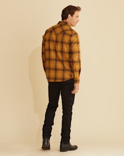 ALTERNATE VIEW OF MEN'S PLAID SNAP-FRONT WESTERN CANYON SHIRT IN GOLD/BROWN OMBRE image number 3